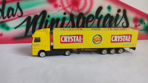 Carreta Crystal Amarela Mercedes-Benz 18 Cm