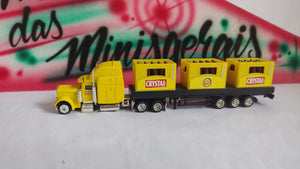 Carreta Crystal Amarela PeterBilt 21 Cm