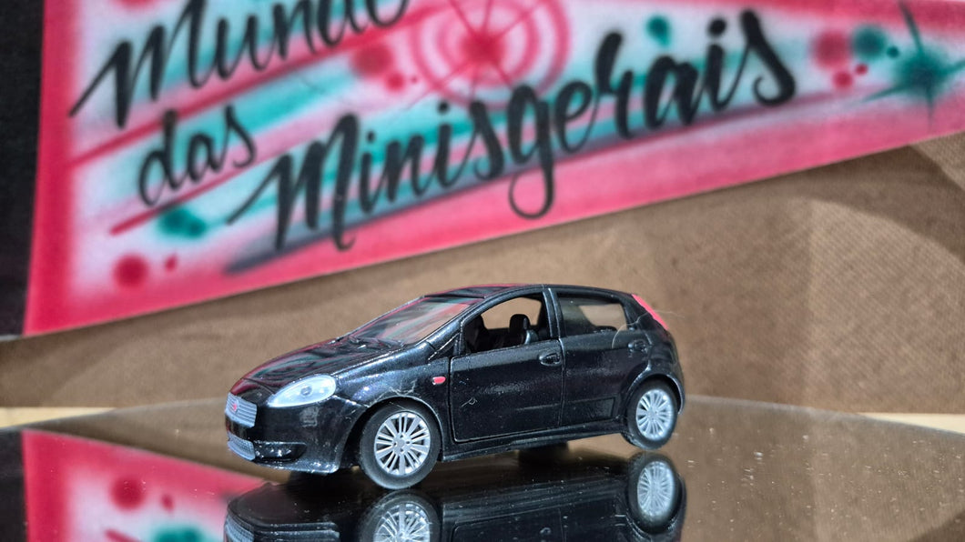 Fiat Punto - Coleção Nacionais -Customizado - (Preto Metálico - Brilhante) - pronta entrega (Cópia)
