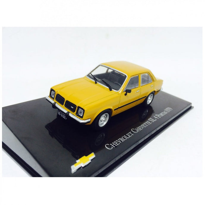 Chevette SL 1979 Amarelo - só a miniatura, SEM BASE e SEM CAIXA DE ACRÍLICO