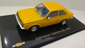 Chevette SL 1979 Amarelo - só a miniatura, SEM BASE e SEM CAIXA DE ACRÍLICO
